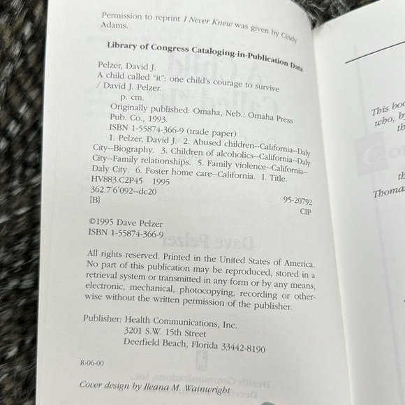 A Child Called “It” One Child’s Courage to Survive by Dave Pelzer Bestseller - Picture 4 of 4